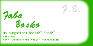 fabo bosko business card